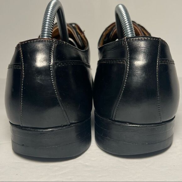 Breather Wright Derby Apron Toe Leather Black Dress Shoes 10B - Picture 4 of 13